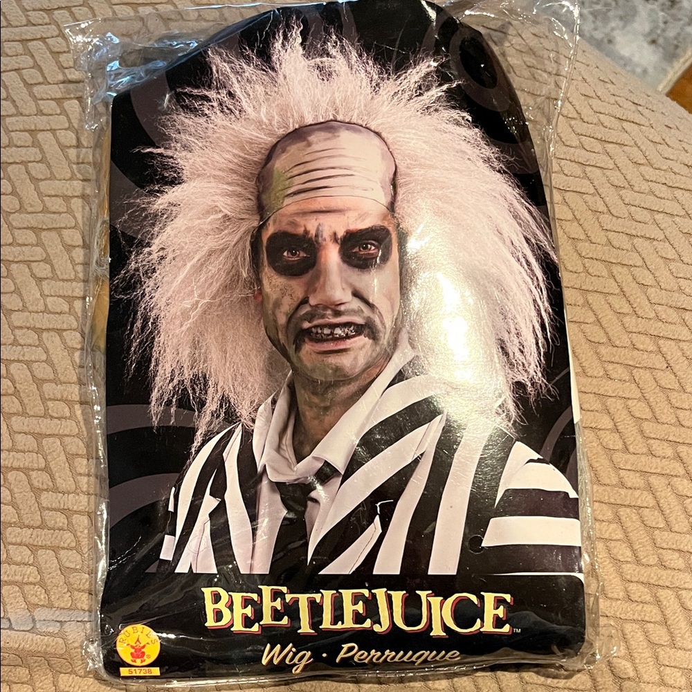 Beetlejuice Wig with Black and White Stripes
